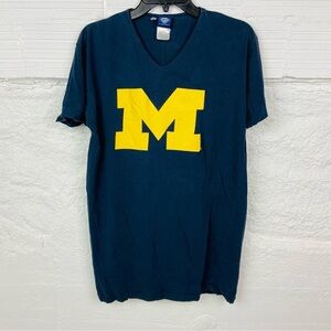CONCEPTS navy V neck University of Michigan M sleep night gown dress size S/M